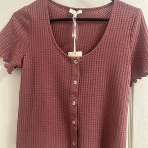 LA MIEL Dusty Rose Button-Down Shirt